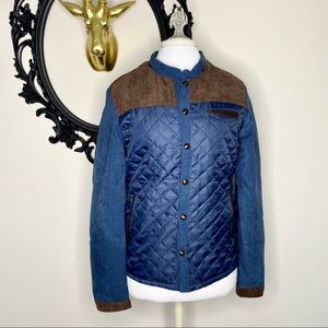 Blue & Brown Equestrian Style Quilted Jacket